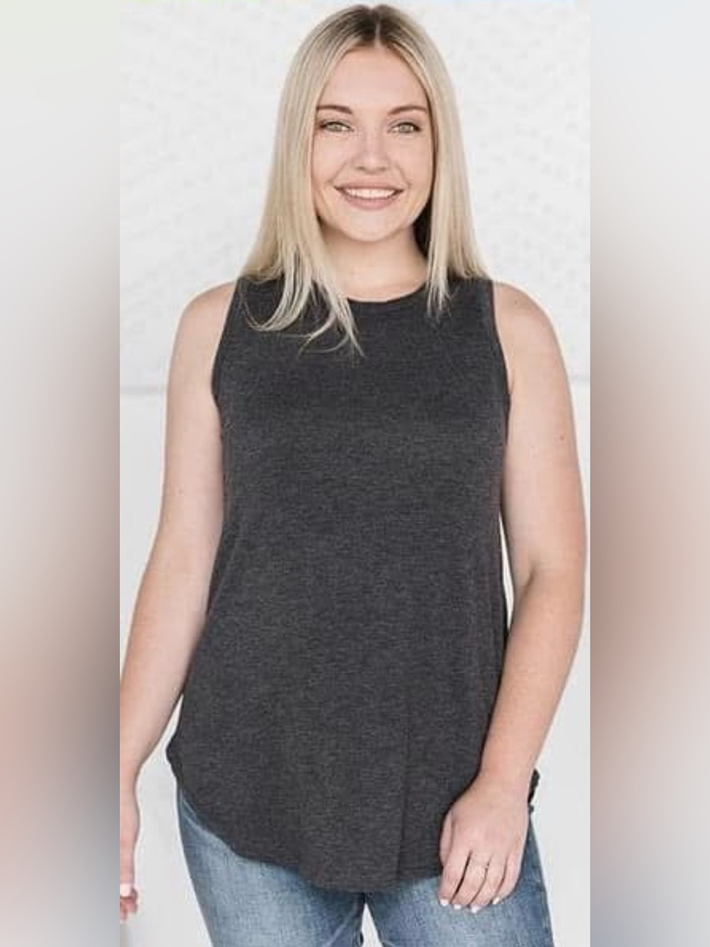 Chrissy Tank by Silver Icing (NWT) 🍒2 for $30🍒*Dark Grey Melange* XS/S